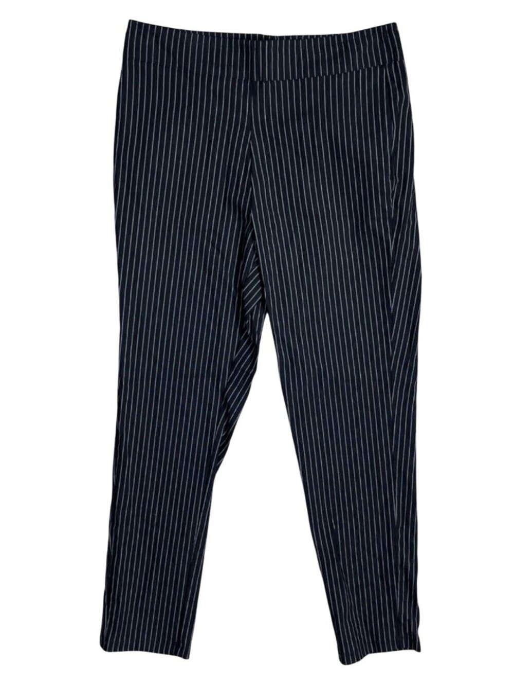 NWOT Who What Wear Trouser Pant Black White Pinstripe Stripe Size 8 Stretch